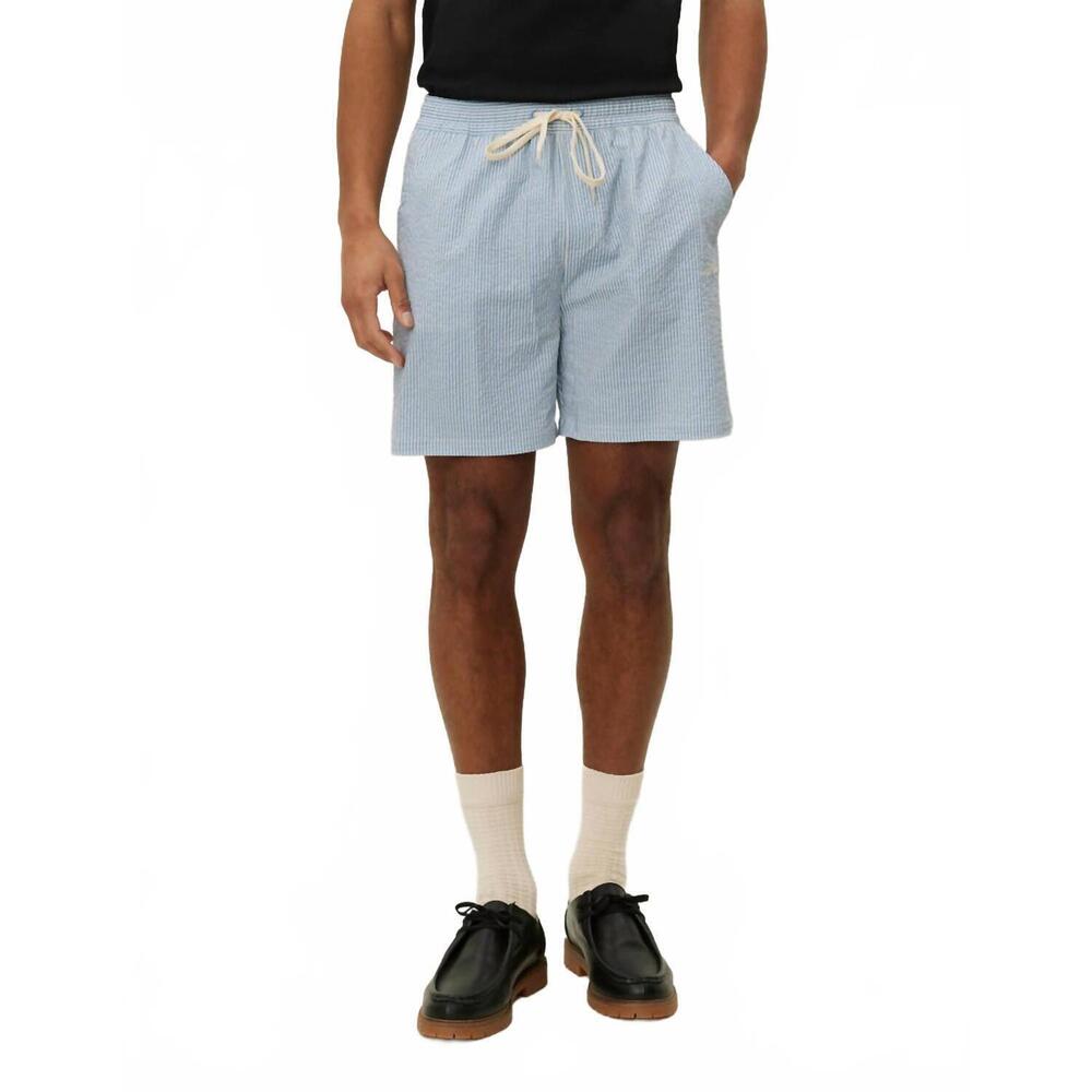 NEW LES DEUX stan stripe seersucker swim shorts in allure